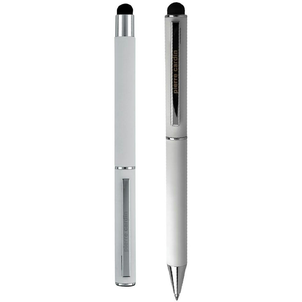 Pierre Cardin® CLAUDIE Set aus Rollerball Touchpen und Kugelschreiber Stylus, weiß