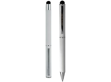 Pierre Cardin® CLAUDIE Set aus Rollerball Touchpen und Kugelschreiber Stylus, weiß