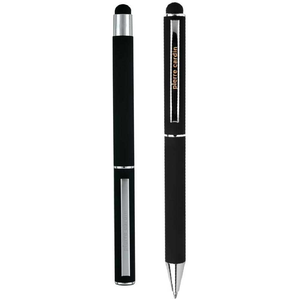 Pierre Cardin® CLAUDIE Set aus Rollerball Touchpen und Kugelschreiber Stylus, schwarz